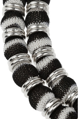 Missoni + V&A double-strand palladium-plated woven necklace