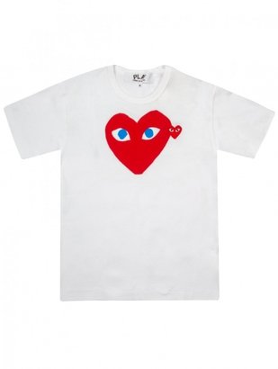 Comme des Garcons PLAY Womens Red Heart T-Shirt White