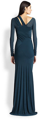 Donna Karan Asymmetrical Cold-Shoulder Gown