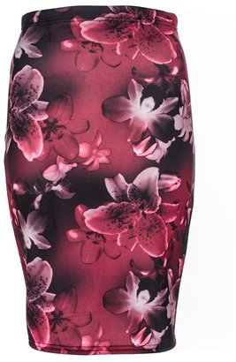 Quiz Floral Print Midi Skirt