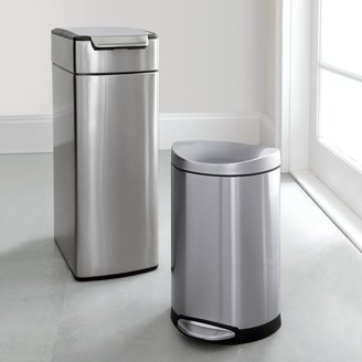 Crate & Barrel simplehuman A 10-Liter/2.6-Gallon Semi-Round Stainless Steel Step Trash Can