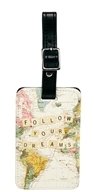 ASOS Luggage Tag With Follow Your Dreams Map Print - Multi
