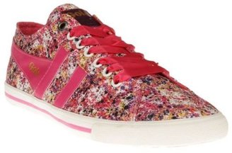 Gola New Womens Pink Multi Quota Melly Canvas Trainers Lace Up