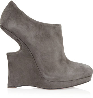 Alaia Sculpted suede wedges
