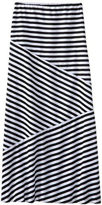 My Michelle Big Girls' Black and White Pattern Knit Maxi Skirt