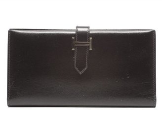 Hermes Pre-Owned Black Boxcalf Bearn Long Wallet