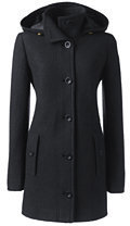 Classic Women's Boiled Wool Hooded Parka-Black,XL