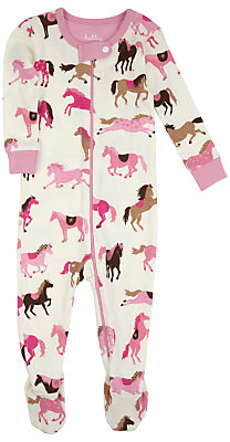 Hatley Horses and Hearts Sleepsuit, Pink