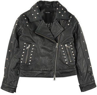MonnaLisa short-cut black leather jacket
