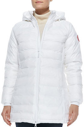 Canada Goose Camp Hooded Mid-Length Puffer Coat, White