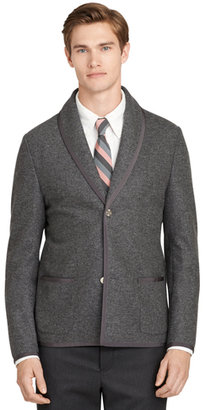 Brooks Brothers Dark Grey Shawl Collar Knit Jacket