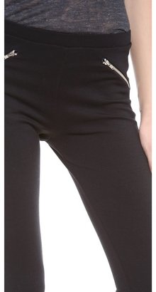 So Low SOLOW Jodhpur Leggings with Faux Leather Patches
