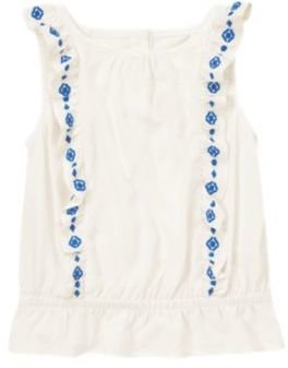Crazy 8 Embroidered Ruffle Top