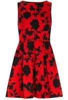 Dorothy Perkins Womens Closet Red floral cut out back tunic- Red