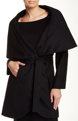 Tahari Marla Oversized Collar Wool Blend Coat