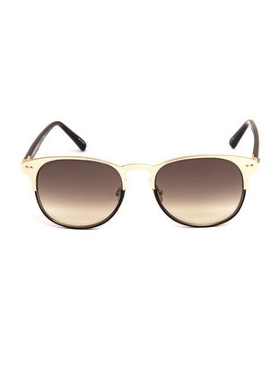 Linda Farrow Metal Brow Sunglasses - Gold Black