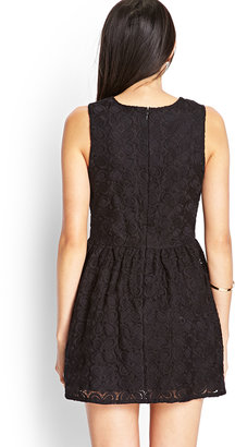 Forever 21 Embroidered Floral Fit & Flare Dress