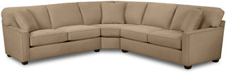 Fabric Possibilities Track-Arm 3-pc. Left-Arm Loveseat Sectional with Sleeper