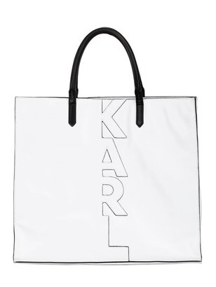 Karl Lagerfeld Paris Cut Out Soft Leather Tote Bag