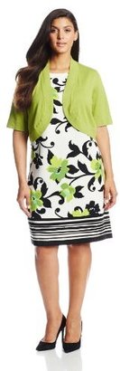 Jessica Howard Women's Plus-Size Sleeveless Floral Fit and Flare Dress