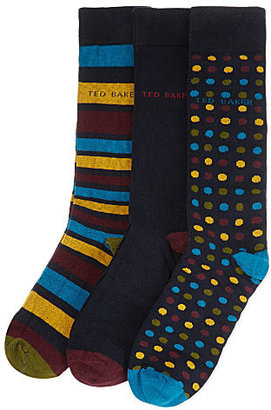 Ted Baker Spot and stripe gift socks