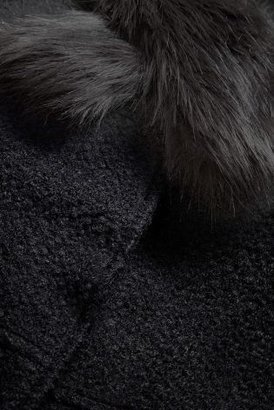 Next Faux Fur Trim Bouclé Coat