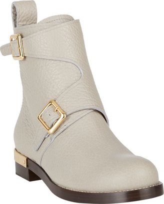 Chloé Double-Buckle Ankle Boots-Grey