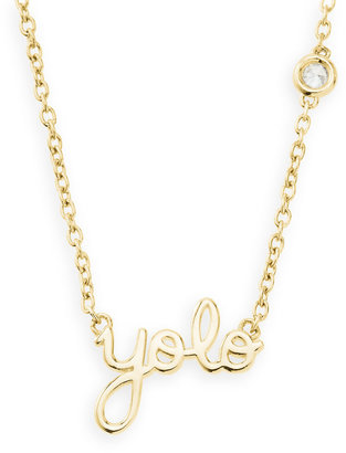 Sydney Evan SHY by Gold YOLO Pendant Bezel Diamond Necklace