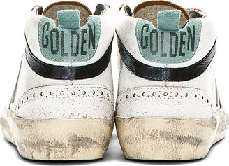 Golden Goose White Crackled Midstar Sneakers