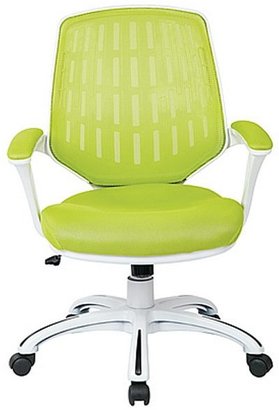 Office Star Calvin Office Chair with White Frame and Arms