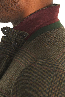 French Connection Tailored Fit Heathered Check Jacket Wine