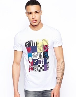 Love Moschino T-Shirt With Patchwork Print - White