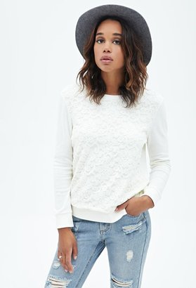 Forever 21 Floral Lace Sweatshirt