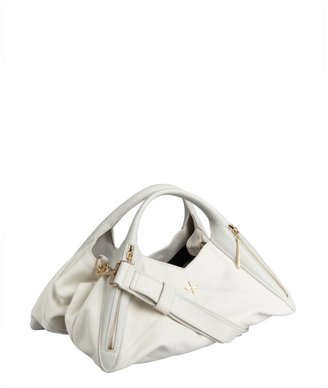 Pour La Victoire off white leather triangle cut 'Nouveau' convertible satchel