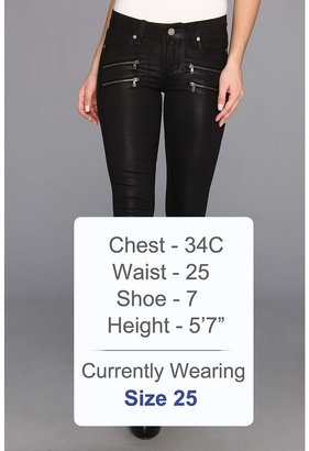 Paige Edgemont Ultra Skinny in Black Silk Coating Women's Jeans