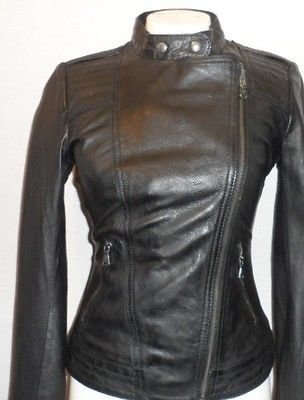 GUESS Women's Leather Jacket Classic