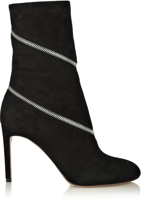 Alaia Zipped suede ankle boots