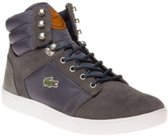 Lacoste New Mens Grey Benoit Leather Trainers Chukka Boots Lace Up