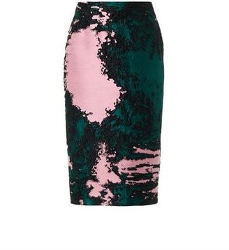 MSGM Textured-brocade pencil skirt