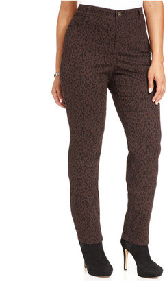 Style&Co. Plus Size Tummy-Control Leopard-Print Jeans