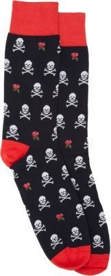 Corgi Rose & Skull Mid-Calf Socks