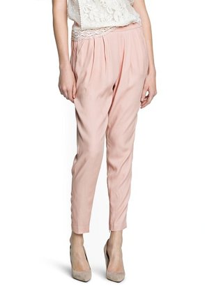 MANGO Outlet Jacquard Baggy Trousers
