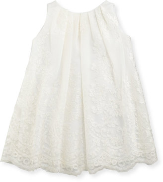 Helena Sleeveless Lace Dress, Ivory, 2T-4T