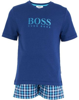 BOSS Blue and Turquoise Shorts Pyjama Set