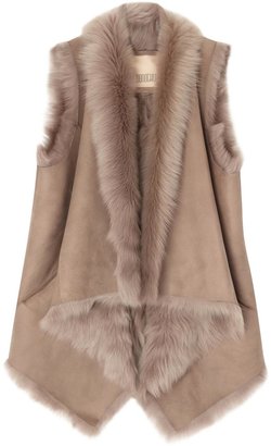 Karl Donoghue Light pink suede and shearling gilet