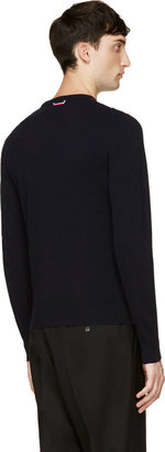 Moncler Gamme Bleu Navy Printed Argyle Sweater
