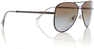 Ralph Women`s brown gradient polarized pilot sunglasses