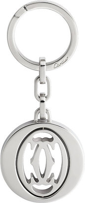 Cartier Pivoting double C logo decor key ring
