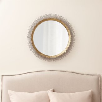 Crate & Barrel Clarendon Brass Large Round Wall Mirror