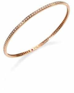 Roberto Coin Diamond & 18K Rose Gold Bangle Bracelet